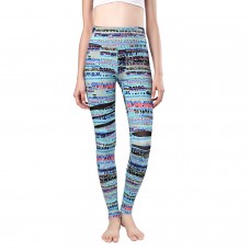 Lemolly High Waisted Printed Compression Yoga Pants Women Workout Pants Mesh Yoga Leggings