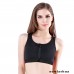 Lemolly Supportive Zipper Front Closure Sports Bra- Padded Zip Up Sports Bra