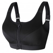 Lemolly Women's High Support Push Up Zip Front Close Padded Sports Bra